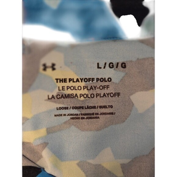 Under Armour The Playoff Polo Shirt Loose Fit Blue & Black Camo Print L - Picture 3 of 3